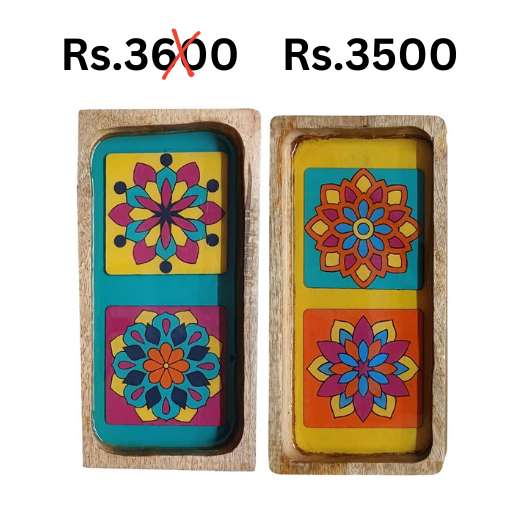 Wooden Mandala Art Serving Tray Set of 2